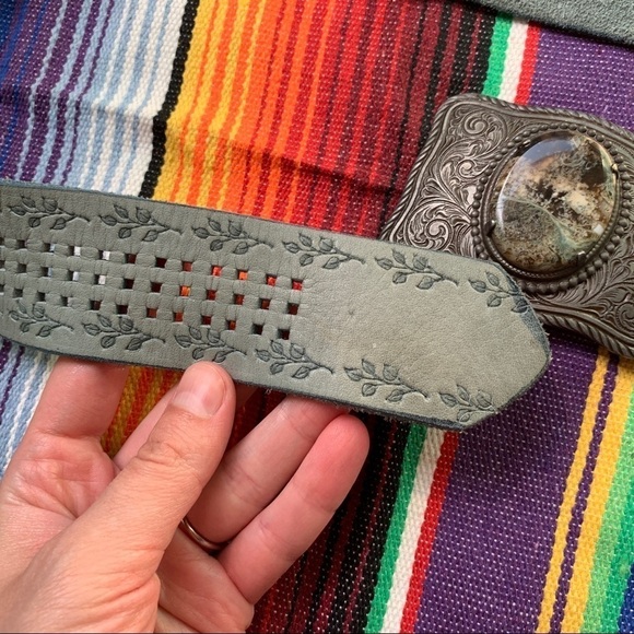 Vintage Marble Cowboy Western Suede Leather Belt main image 4